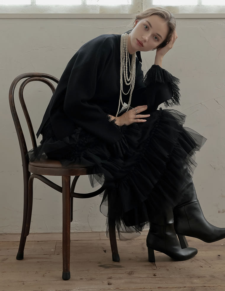 Re:EDIT チュールティアードロングスカート チュールティアードロングスカート - スカート通販 | 人気レディース