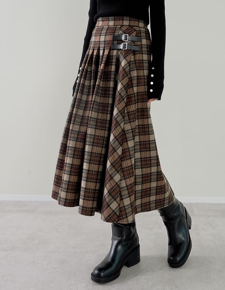 チェック柄プリーツスカート サイドバックル付き mm337223_9_2048x.jpg?v=1692338854