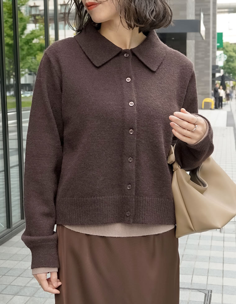 襟ファーニットカーディガン - トップス通販 | 人気レディース