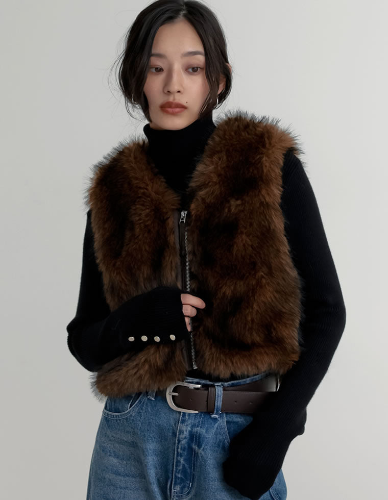 チベットラムフェイクファーミドルジレ - ジャケット/アウター通販