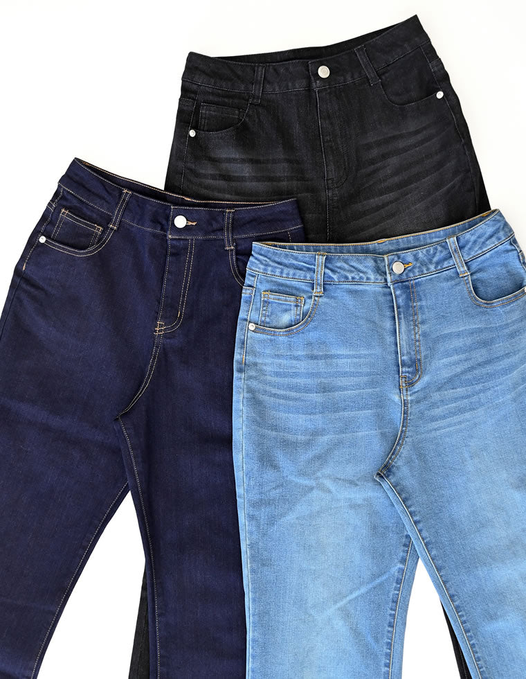ストレッチデニムキックフレアパンツ - パンツ通販 | 人気レディース