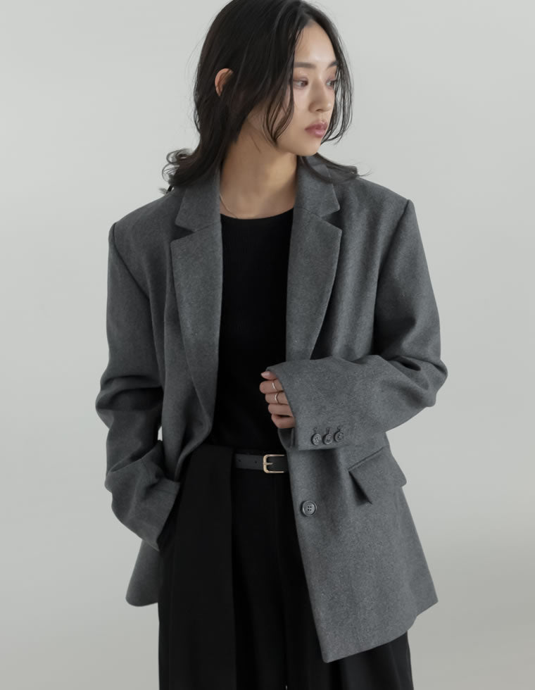 圧縮ウールライクテーラードジャケット - ジャケット/アウター通販