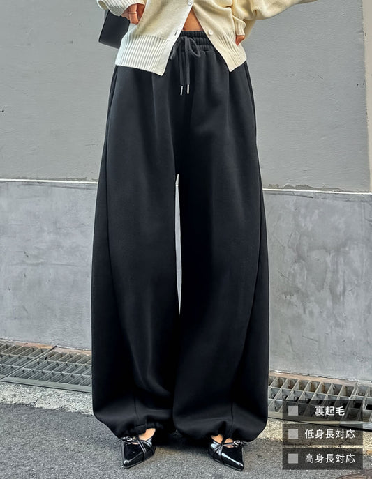 【クーポンで20%OFF￥5,998⇒￥4,798 クーポンコード：SH_20_2601】[低身長/高身長サイズ有]裏起毛スウェットサイドタックバルーンパンツ