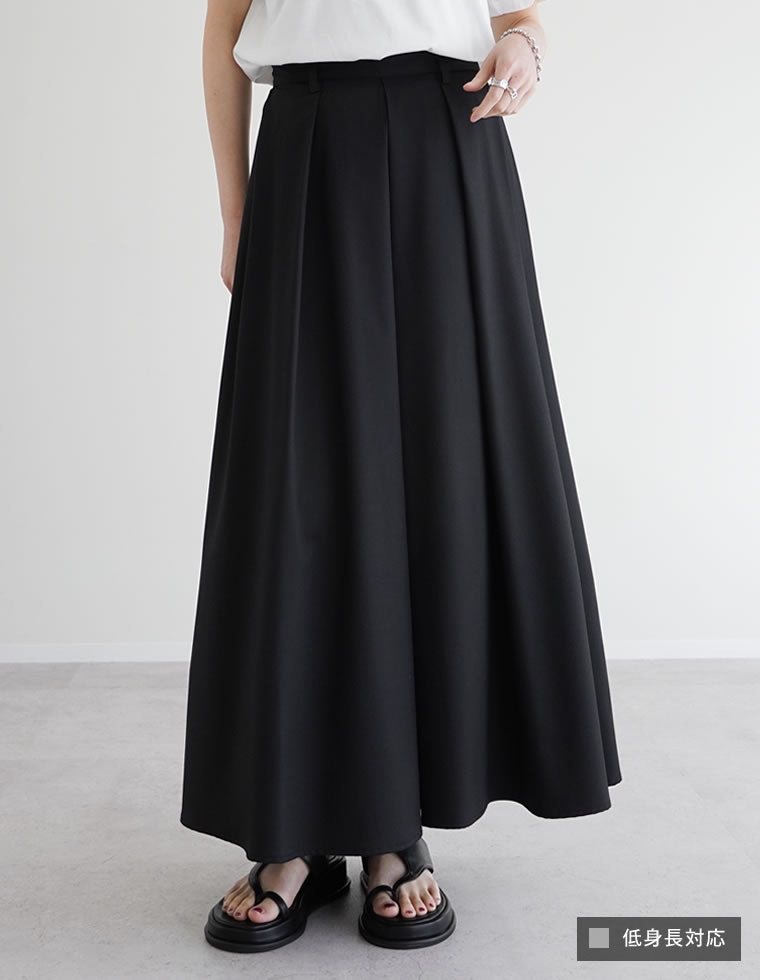名品✨マディソンブルー タックボリュームフレアスカート カーキ 00 MADISONBLUE(マディソンブルー)｜MI-MOLLET FLARE SK BACK SATIN