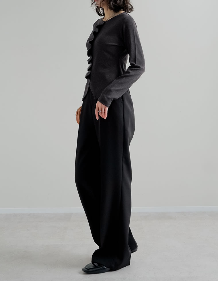 アシンメトリーフリルカットソー - トップス通販 | 人気レディース