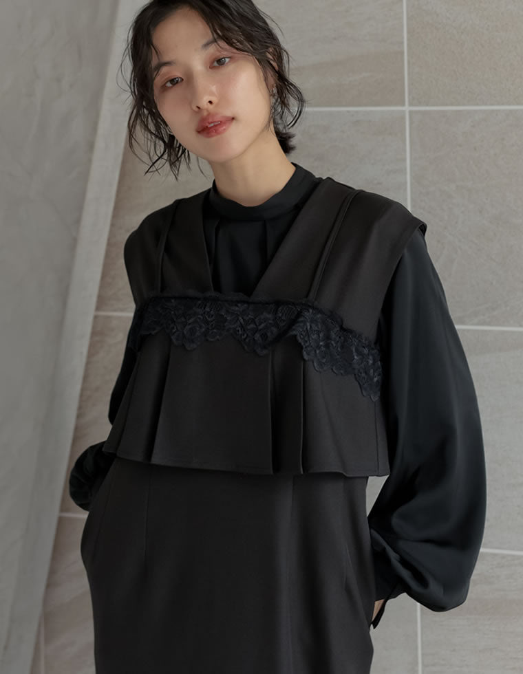 ボウタイリボン付きタックブラウス - トップス通販 | 人気レディース