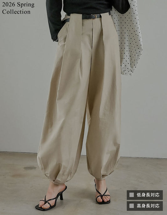 [2026S/S COLLECTION][低身長/高身長サイズ有]タフタタックバルーンパンツ