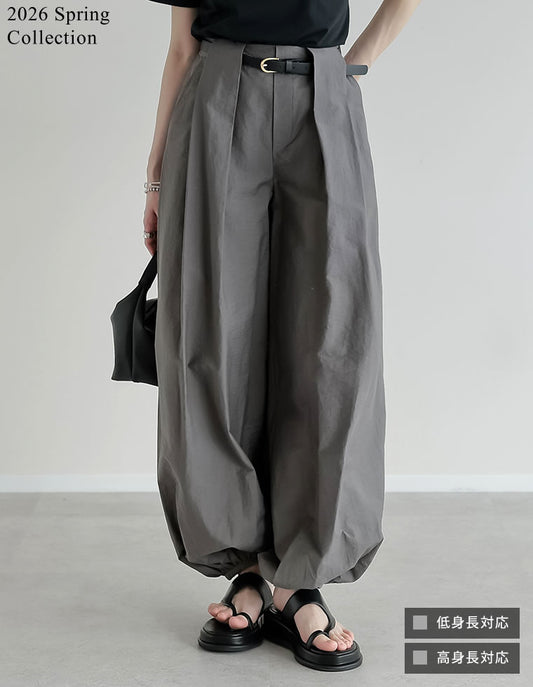 【TIME SALE 15%OFF】[2026S/S COLLECTION][低身長/高身長サイズ有]タフタタックバルーンパンツ パンツ 人気レディースファッション通販 リエディ