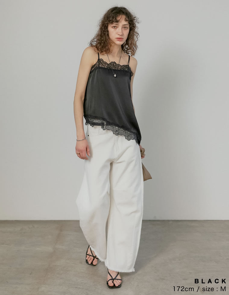 サテンレースキャミソール - トップス通販 | 人気レディース