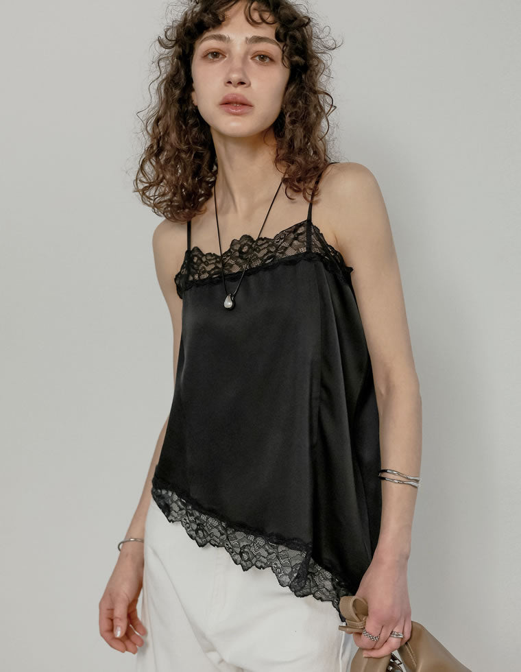 サテンレースキャミソール - トップス通販 | 人気レディース