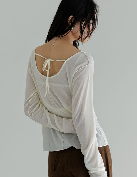 シアーフライスバックオープントップス トップス 人気レディースファッション通販 リエディ