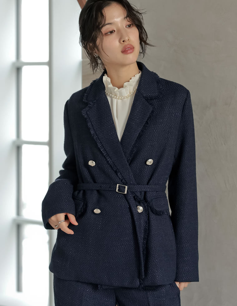 【美品✨️】Dolce&Gabbana ツイードテーラードジャケット ブラック系 リゼクシー RESEXXY ツイードテーラードジャケット （ブラック