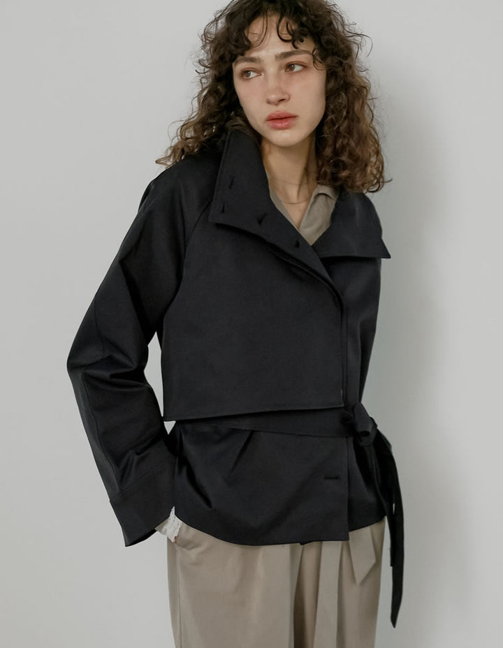 美品✨️プラダレザートリムパテッドスタンドカラーナイロンコート 38 