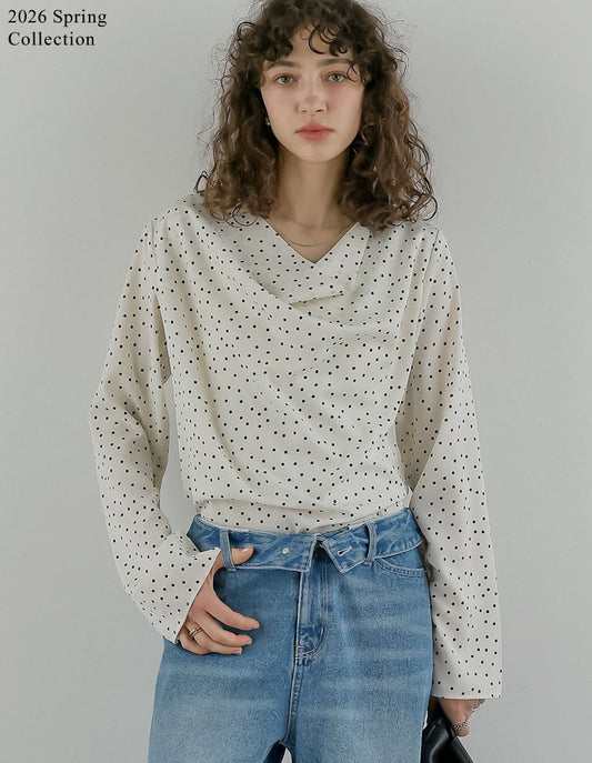 [2026S/S COLLECTION]ドットドレープブラウス[mb]