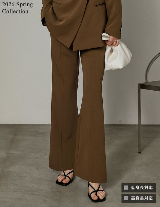 [2026S/S COLLECTION][低身長/高身長サイズ有]ツイルキックフレアパンツ