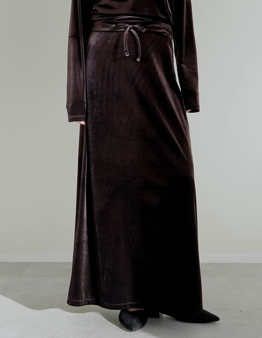 [低身長サイズ有]ベロアドロストナロースカート