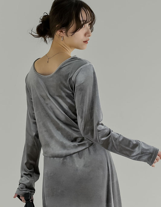 ベロアバックオープントップス