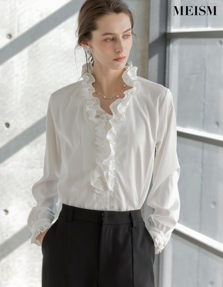 フリル シャツ/ブラウス | 人気レディースファッション通販 - Re:EDIT