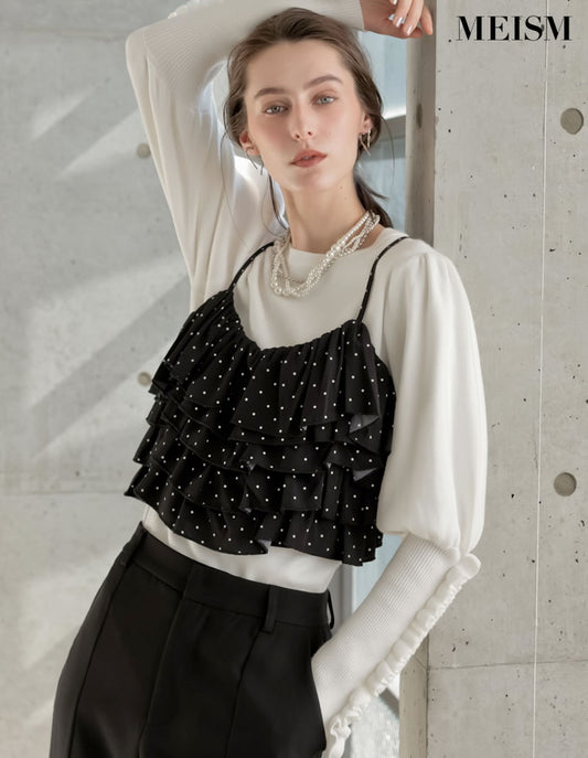 [2026S/S COLLECTION][MEISM by Re:EDIT]ティアードフリルビスチェ[mb] トップス 人気レディースファッション通販 リエディ