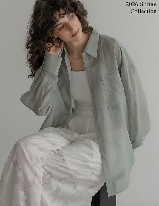 [2026S/S COLLECTION]2WAYシャイニーシアーシャツ[mb] トップス 人気レディースファッション通販 リエディ