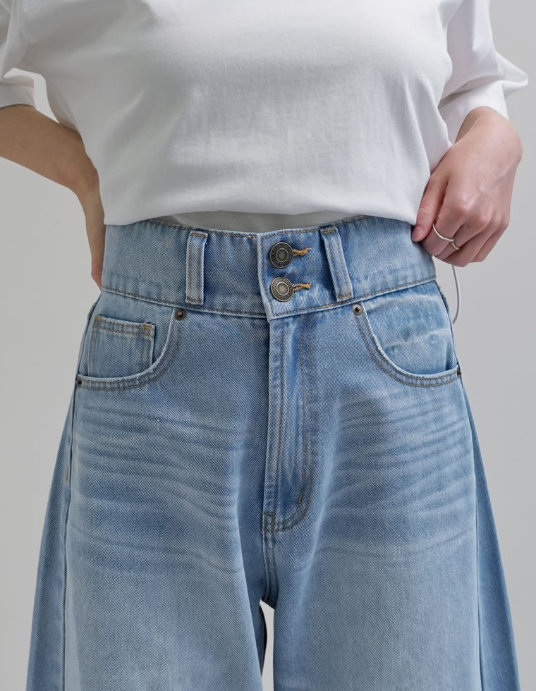 ウエスト折り返しカーブデニム - パンツ通販 | 人気レディース