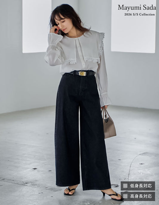 【公式限定！20％ポイント還元】[DENIM COLLECTION][低身長/高身長サイズ有]コットンブレンドルーズフィットバギーデニムパンツ パンツ 人気レディースファッション通販 リエディ