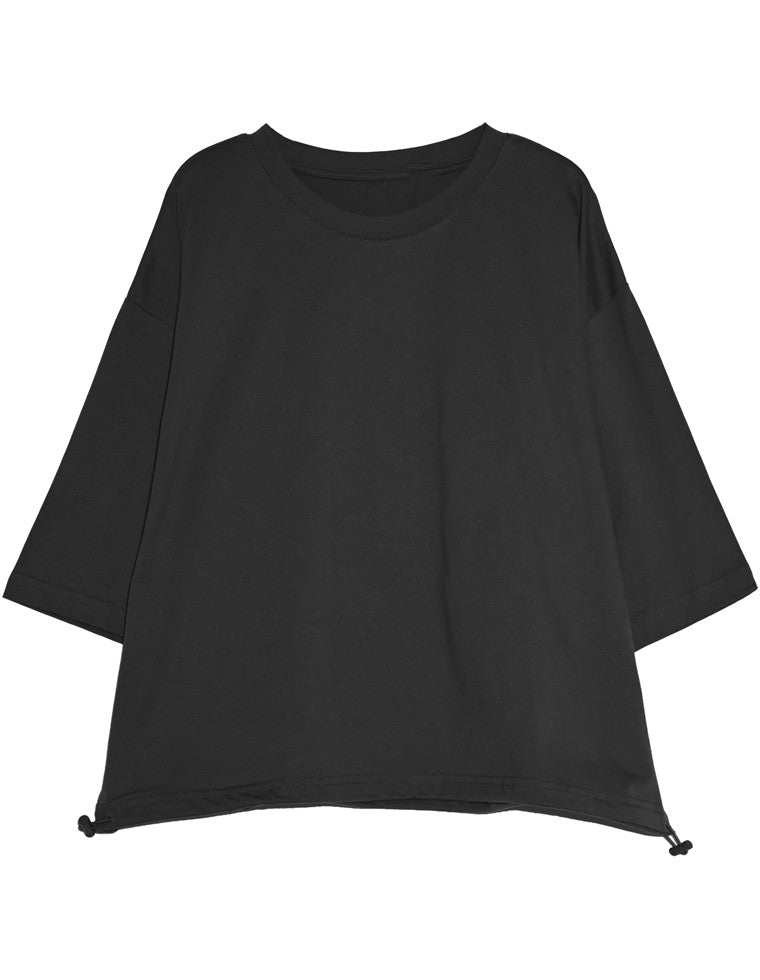 コットン裾ドロストクロップドTシャツ - トップス通販 | 人気