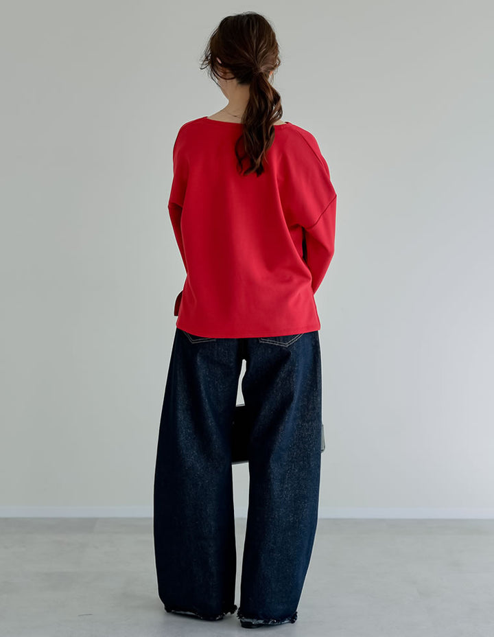 ダーリッチ マシュマロポロアシンメトリートップス ❮新品❯ レッド 