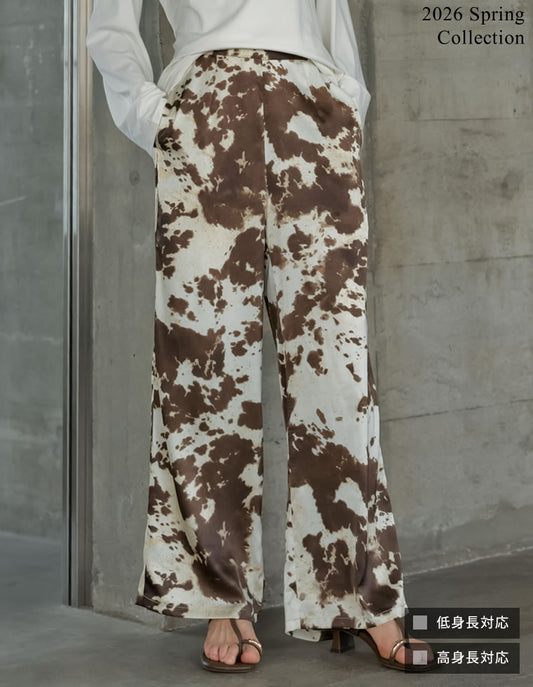 [2026S/S COLLECTION][低身長/高身長サイズ有]サテンライクウエストドロストパンツ パンツ 人気レディースファッション通販 リエディ