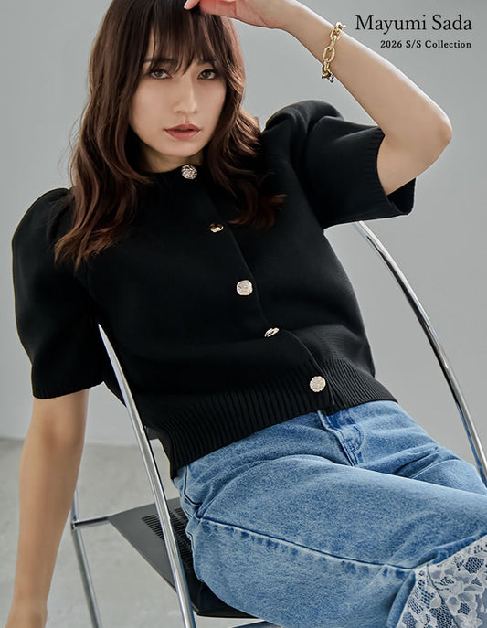 【公式限定！20％ポイント還元】スポンジニットハーフスリーブカーディガン トップス 人気レディースファッション通販 リエディ