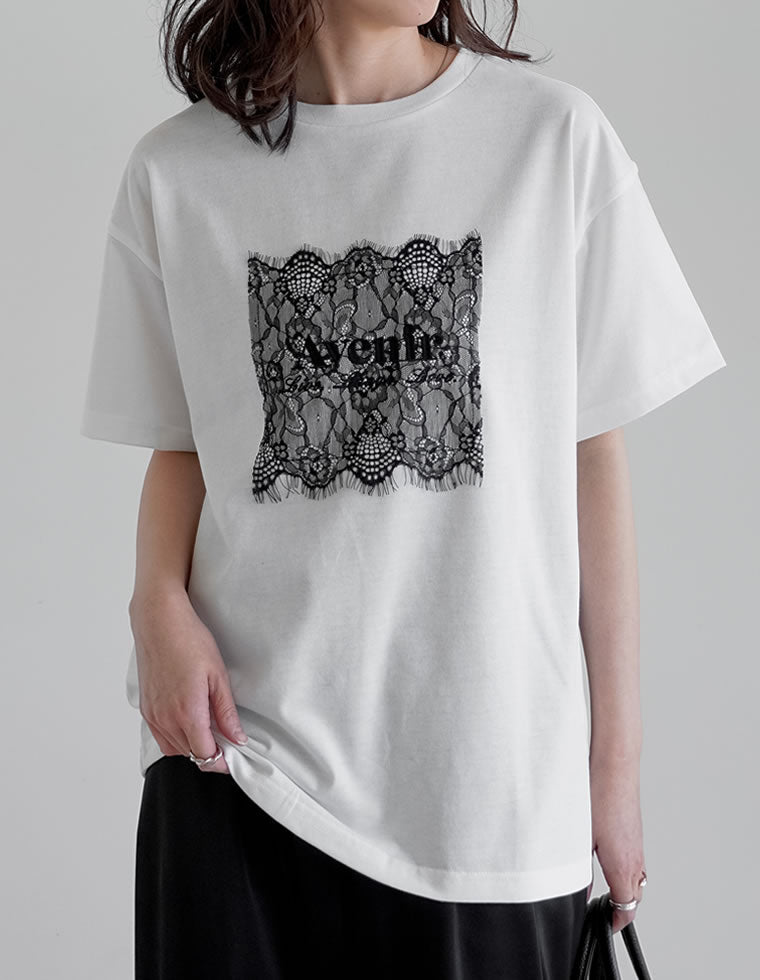 新品タグ付 レースロゴTシャツ レース刺繍ロゴTシャツ - トップス通販 | 人気レディースファッション