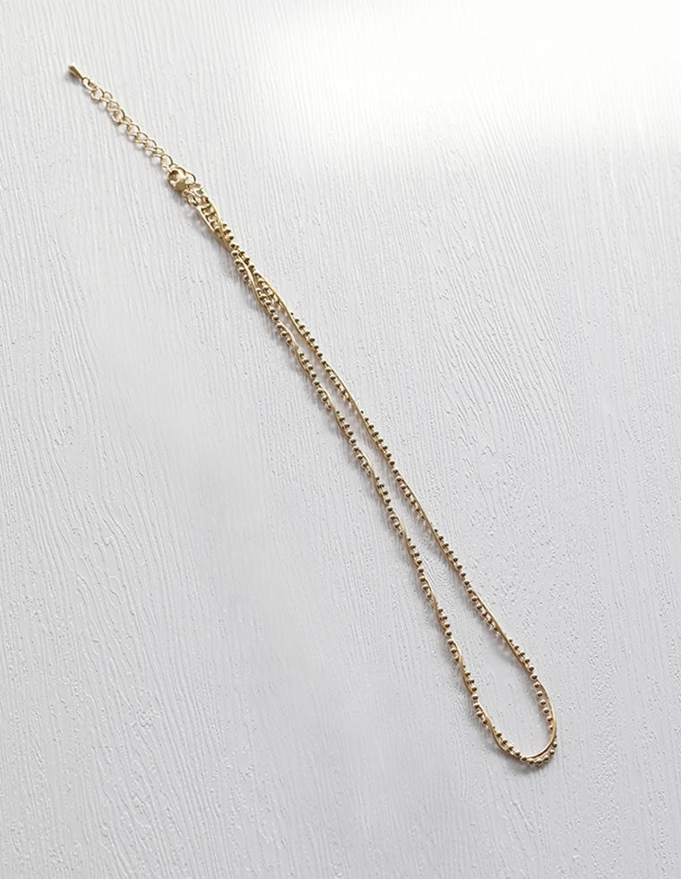 ボール×スネークチェーンコンビネックレス[mb] - アクセサリー通販