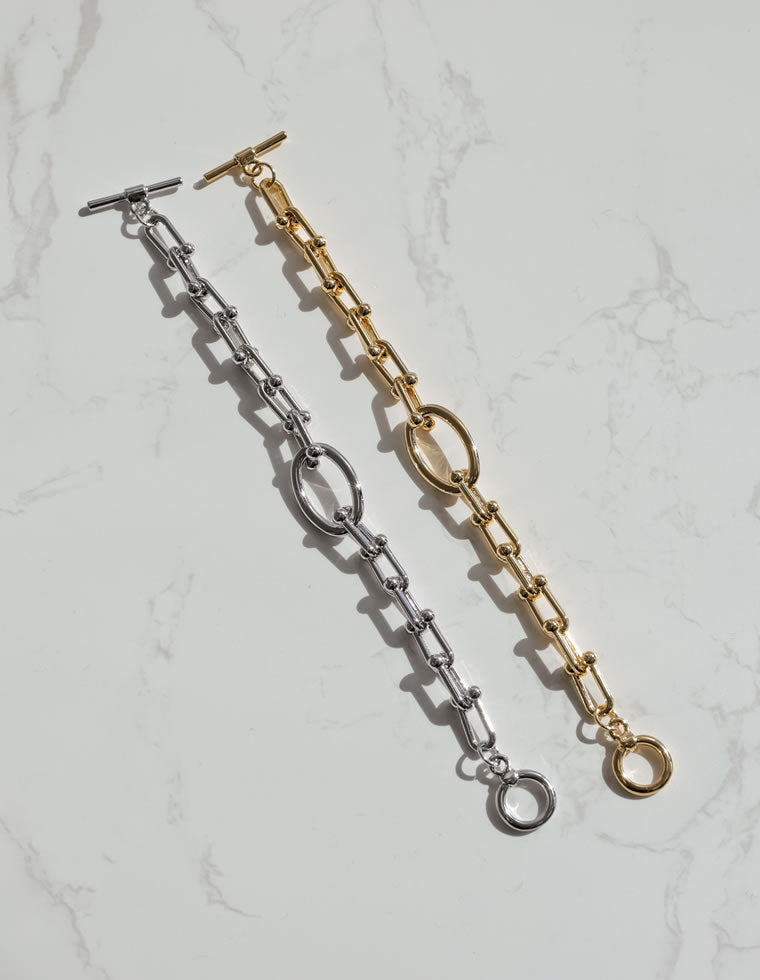 オーバルモチーフチェーンブレスレット[mb] - アクセサリー通販 | 人気