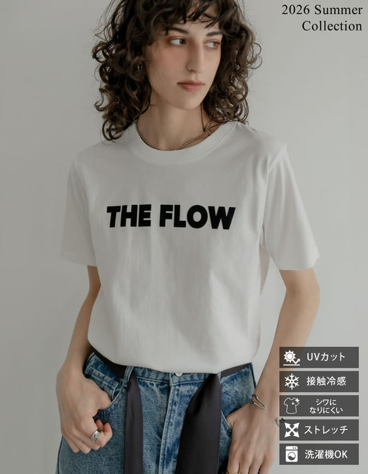 [新色追加][2026 SUMMER COLLECTION][UVカット][接触冷感]プレーティング天竺フロッキーロゴプリントTシャツ[mb] トップス 人気レディースファッション通販 リエディ