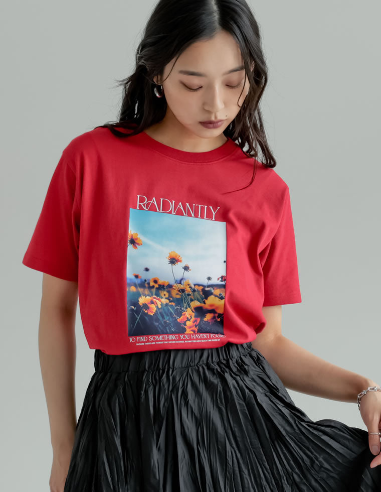 フラワーフォトプリントTシャツ - トップス通販 | 人気レディース