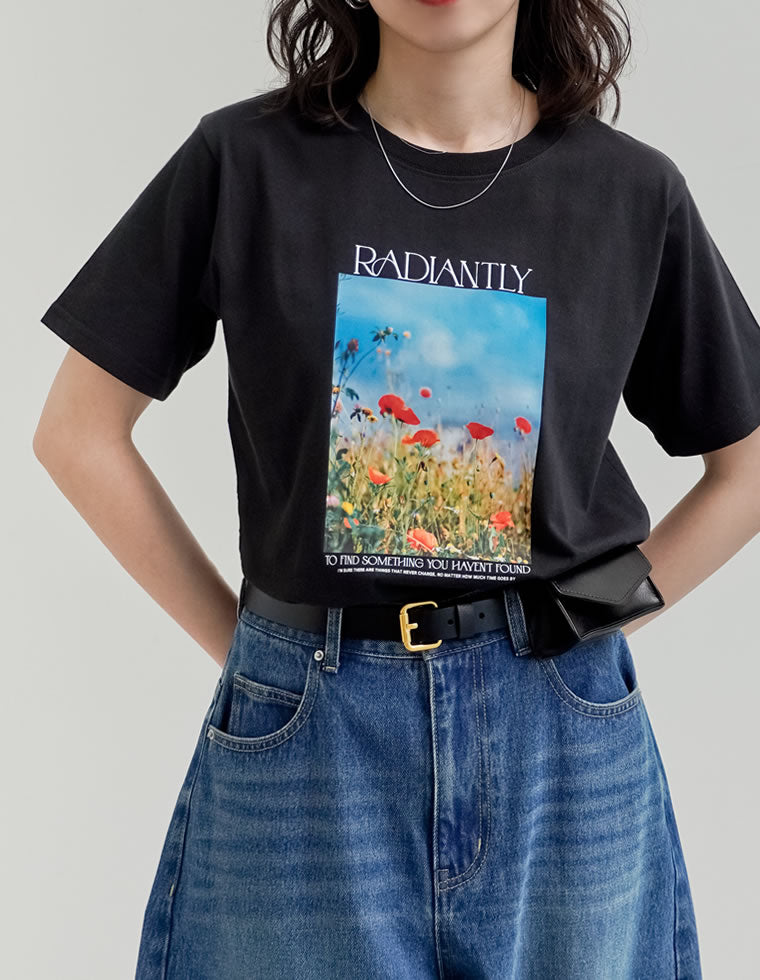 フラワーフォトプリントTシャツ - トップス通販 | 人気レディース