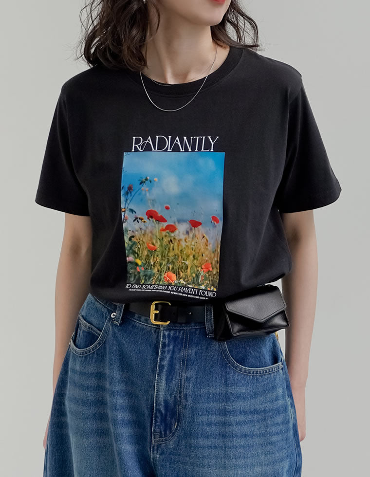 フラワーフォトプリントTシャツ - トップス通販 | 人気レディース