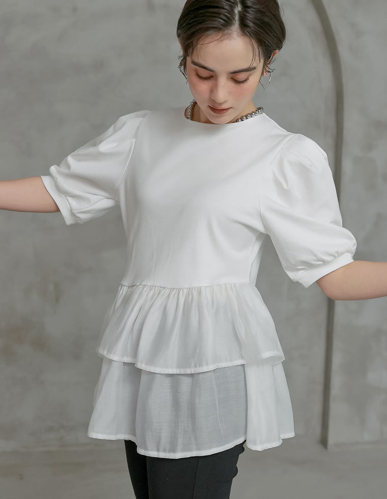 大きいサイズ＊ICB 清涼感シアートリコット ペプラムトップス＊２３区自由区組曲 スムースコットンペプラムトップス - トップス通販 | 人気レディース