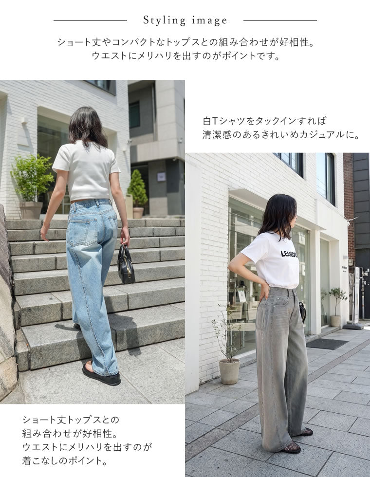 非売品。NOREMID グレー ペイント ワイドデニムパンツ サイドフリンジワイドデニムパンツ - パンツ通販 | 人気レディース