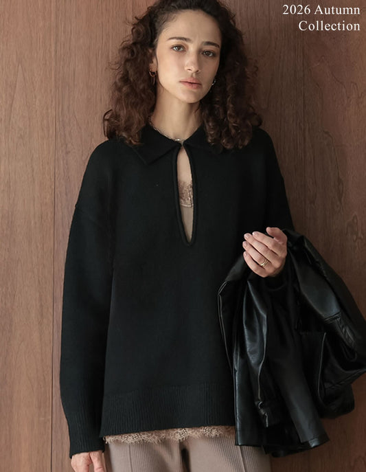 【近日発売予定】アルパカタッチホック付きニットトップス[2026AW COLLECTION]
