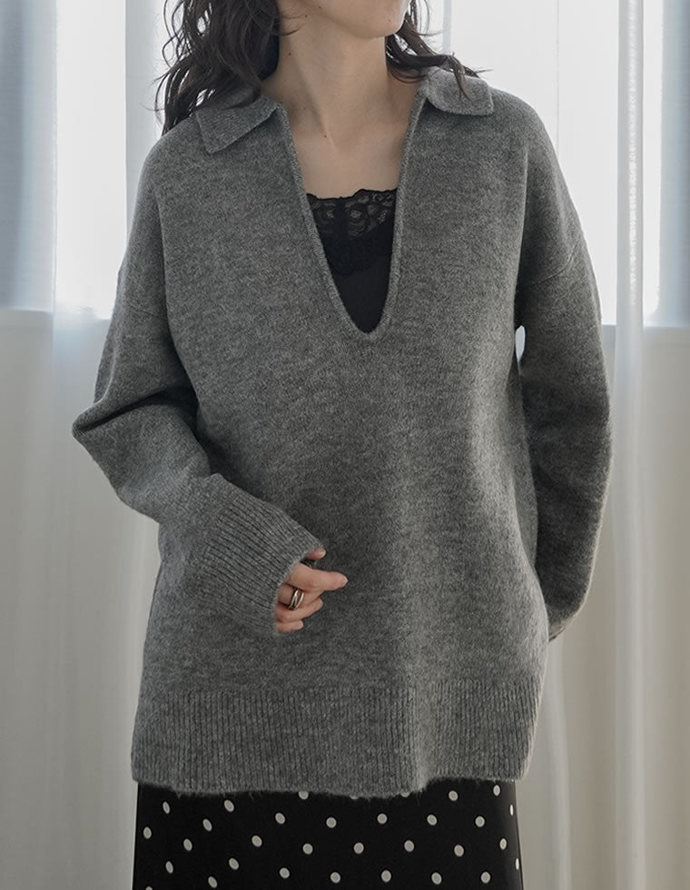 アルパカタッチホック付きニットトップス - トップス通販 | 人気