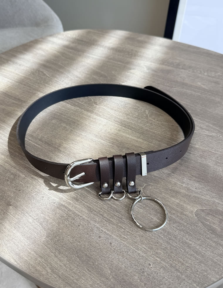 オーバルバックルフェイクレザールベルト - ファッション雑貨通販