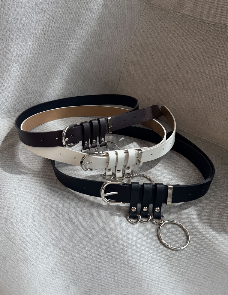 オーバルバックルフェイクレザールベルト - ファッション雑貨通販