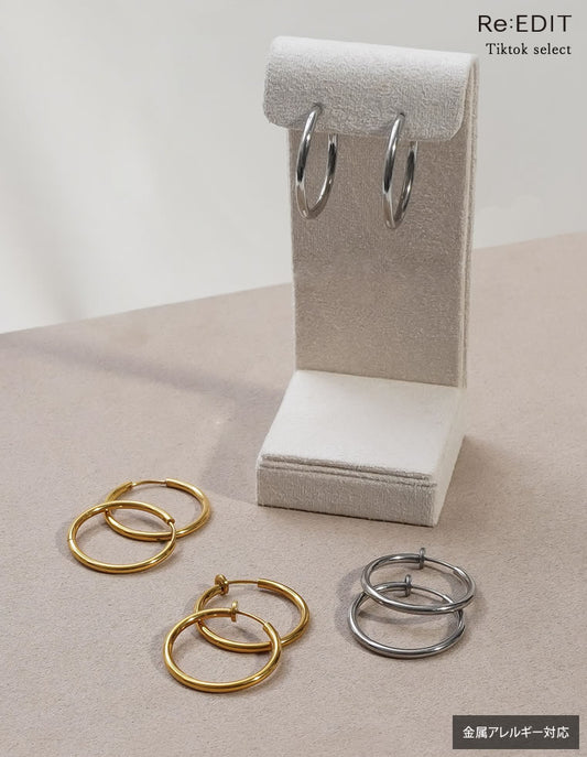 [選べるサイズ]サージカルステンレスフープピアス[返品交換不可][mb] アクセサリー 人気レディースファッション通販 リエディ
