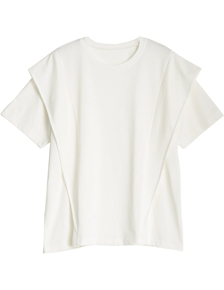 天竺ラッフルショルダーＴシャツ