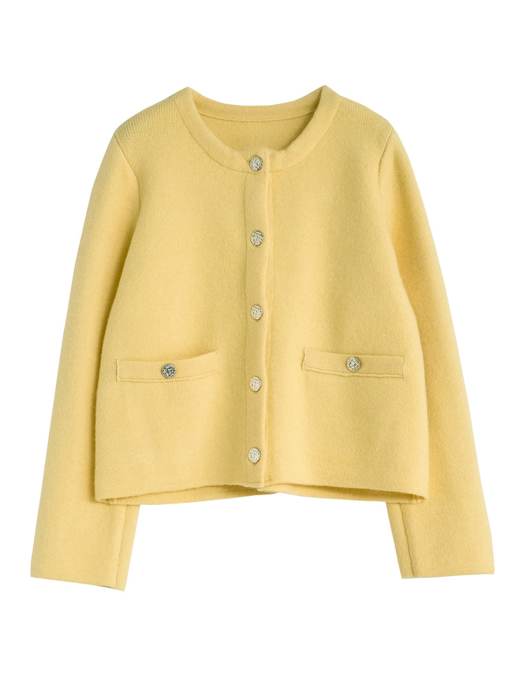 ニットゴールドボタンショートコート