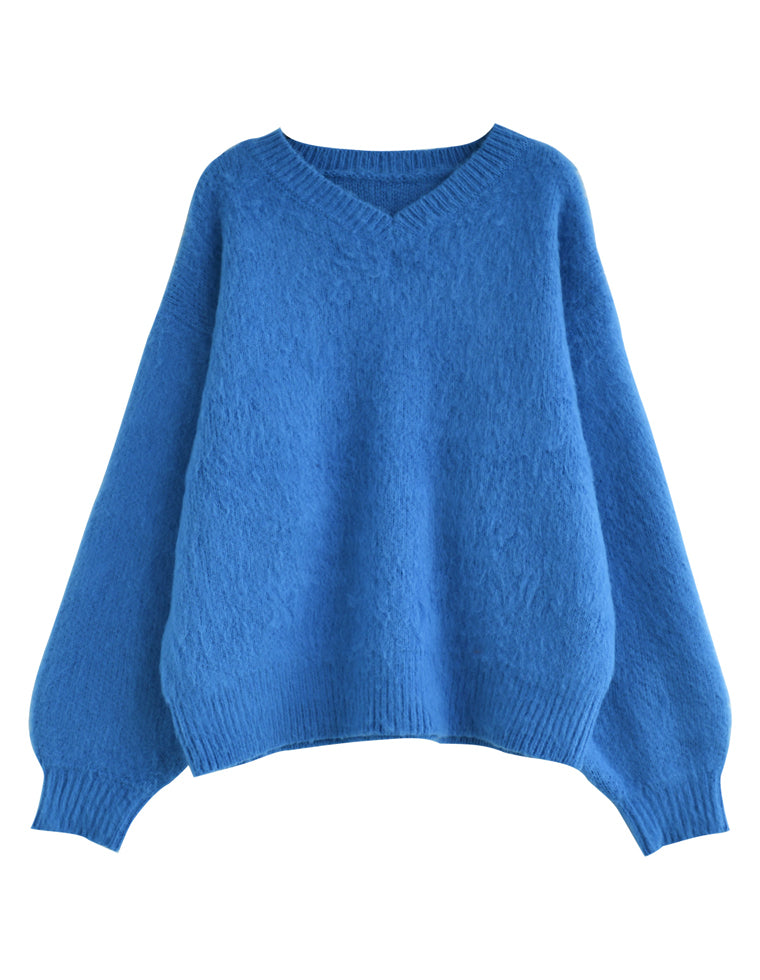 モヘアライクVネックニットトップス