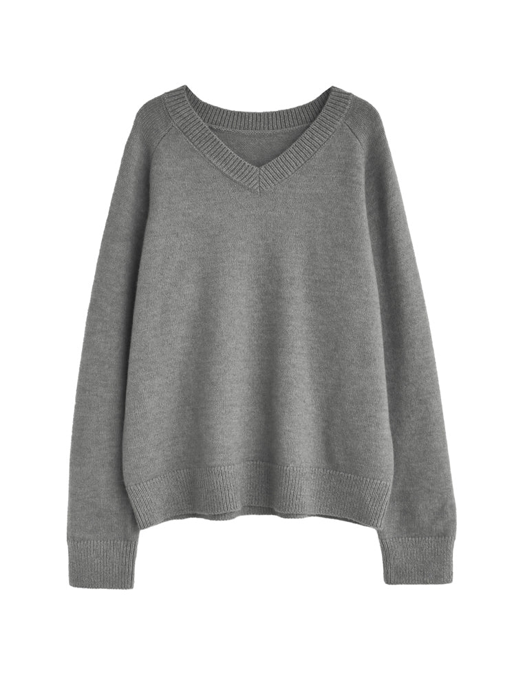 アルパカタッチVネックニットプルオーバー