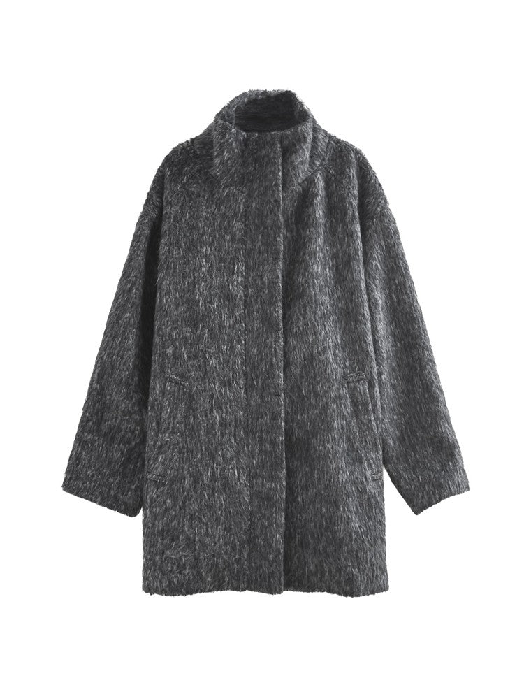 ミックスシャギーベルト付きコート