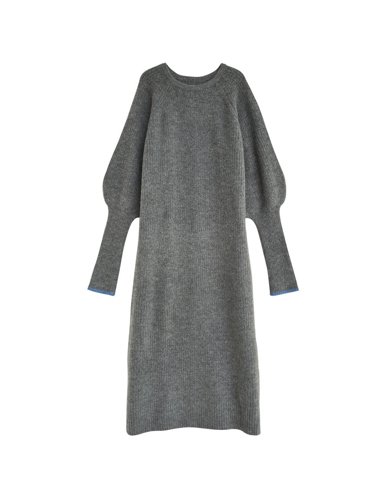 指穴リブニットワンピース